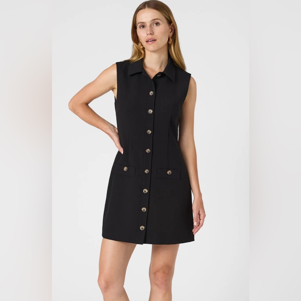 French Connection Charcoal Button-Up dress